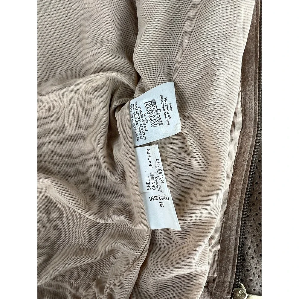 VAKKO Sport suede Leather Vintage Jacket Perforated Leather Size Small - Picture 8 of 8